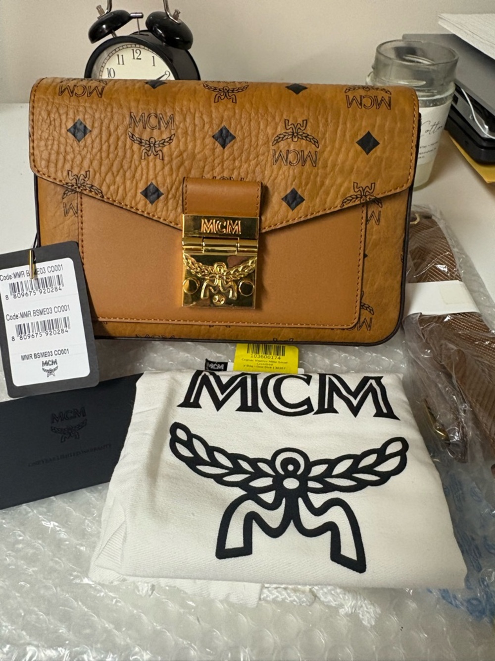MCM Millie Visetos Crossbody Bag